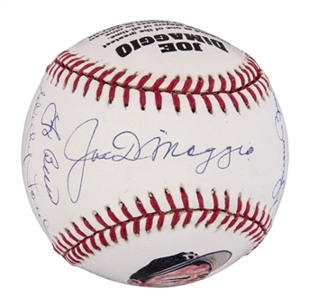 Joe DiMaggio LE 39/300  Multi-Signed Painted Official League Baseball with 6 Signatures - DiMaggio, Berra, Ford, Rizzuto, Rivera & Jeter (PSA/DNA)